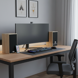 Loa vi tính G25, công suất 100w, chuẩn Hifi 2.0, 2 Bass 4 inch, 2 Tress 3 inch, Bluetooth 5.0, cổng rca, khe usb, thiết kế 2 loa thùng gỗ cao 38 cm, rộng 21 cm, sâu 21 cm. Bảo hành 12 tháng