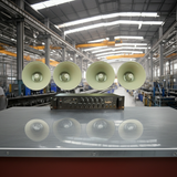 Loa thông báo nhà xưởng: 1 Amply A850F + 04 Ne85w, Amply 5 vùng, loa được thiết kế riêng, bật lớn không tạp âm, miễn phí công lắp đặt, bảo hành dài hạn 12 tháng