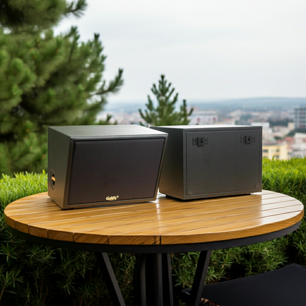 Loa Goldsound V130NT_DA-PU (Số lương 1 loa), công suất 130w, loa bass 20cm, treble 3 inch, kích thước rộng 37 cm, cao 27.5 cm, sâu 27 cm, phủ da cao cấp. Bảo hành 12 tháng