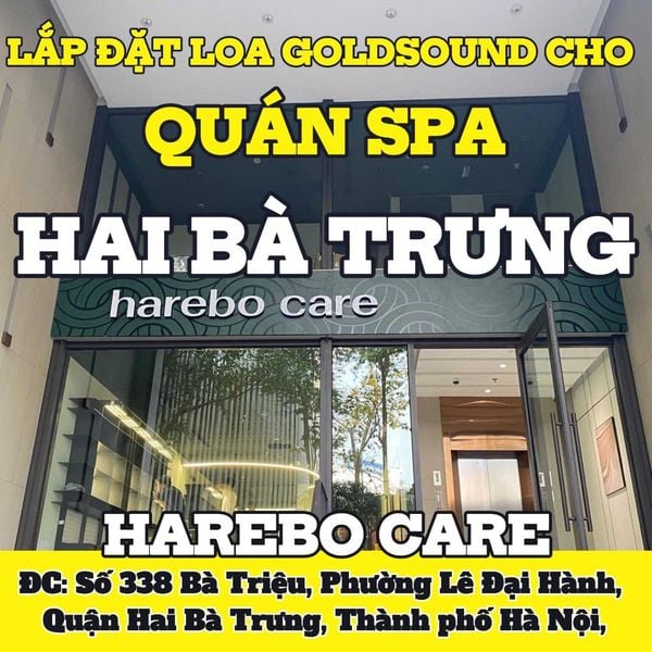 Loa Goldsound cho Harebo Care, amply 2 kênh 1200w, bluetooth 5.0, 8 loa âm trần VAT38 - 38w, loa được thiết kế riêng cho quán, bật lớn không tạp âm, miễn phí công lắp đặt, bảo hành dài hạn 5 năm