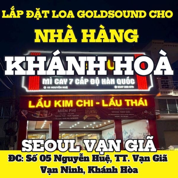 Loa cho Mì Cay SEOUL Vạn Giã, Khánh Hoà, loa được thiết kế riêng cho quán, bật lớn không tạp âm, miễn phí công lắp đặt, bảo hành dài hạn 5 năm