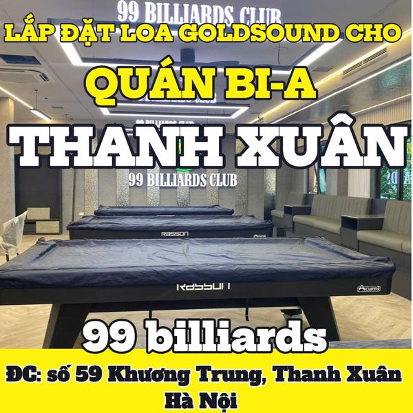 Loa billiard phát nhạc nền tự động Goldsound cho 99 billiards, loa được thiết kế riêng cho quán, bật lớn không tạp âm, miễn phí công lắp đặt, bảo hành dài hạn 5 năm