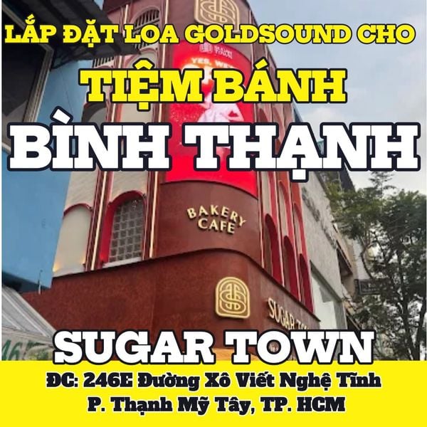 Loa thông báo, phát nhạc nền tự động Goldsound cho Sugar Town - Xô Viết Nghệ Tĩnh, loa được thiết kế riêng cho quán, bật lớn không tạp âm, miễn phí công lắp đặt, bảo hành dài hạn 5 năm
