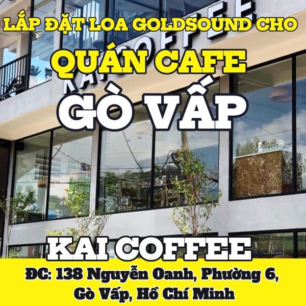 Loa treo tường thông báo, phát nhạc nền tự động Goldsound cho Kai Coffee - Nguyễn Oanh, loa được thiết kế riêng cho quán, bật lớn không tạp âm, miễn phí công lắp đặt, bảo hành dài hạn 5 năm