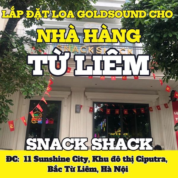 Loa cho nhà hàng Snack Shack, Hà Nội, loa được thiết kế riêng cho quán, bật lớn không tạp âm, miễn phí công lắp đặt, bảo hành dài hạn 5 năm