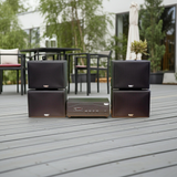 Dàn loa treo tường: Amply A918PU-2K Goldsound 2 vùng âm lượng 1200w + 4 loa Goldsound V130PU-MT, loa được thiết kế riêng cho quán, bật lớn không tạp âm, miễn phí công lắp đặt, bảo hành dài hạn 5 năm