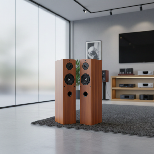 Dàn loa cây W250 vân gỗ (đã tích hợp amply)