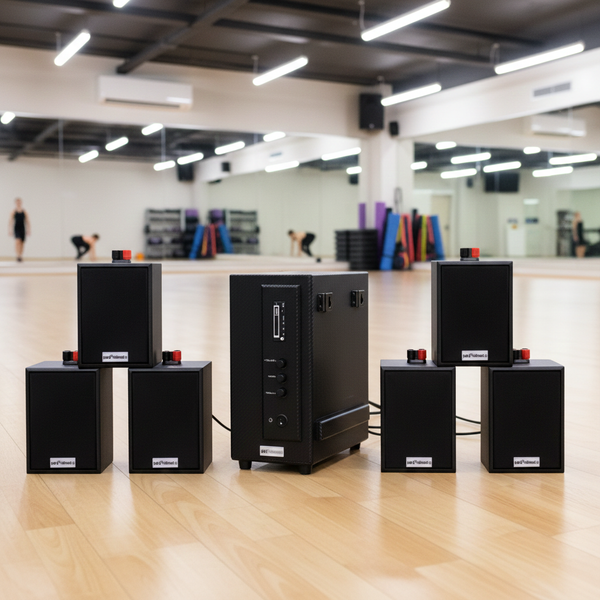 Dàn loa thông báo phát nhạc nền tự động Gold4cafe AM6.0 (01 amply + 06 loa treo tường), loa được thiết kế riêng cho quán, bật lớn không tạp âm, bảo hành dài hạn 5 năm.