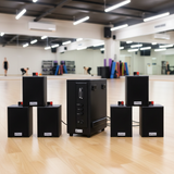 Dàn loa thông báo phát nhạc nền tự động Gold4cafe AM6.0_SG (01 amply + 06 loa treo tường), loa được thiết kế riêng cho quán, bật lớn không tạp âm, bảo hành dài hạn 5 năm.