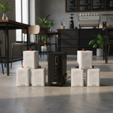 Loa treo tường thông báo phát nhạc nền tự động Gold4cafe AM6.0 (01 amply + 06 loa treo tường màu trắng), loa được thiết kế riêng cho quán, bật lớn không tạp âm, bảo hành dài hạn 5 năm.