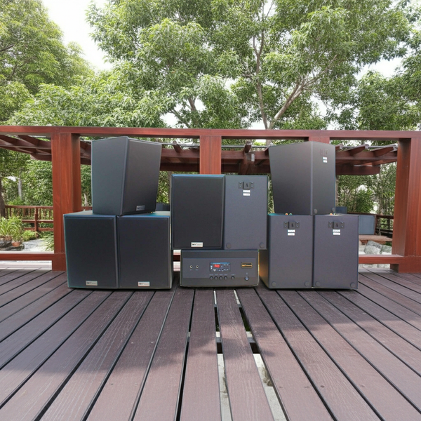 Dàn loa treo tường thông báo phát nhạc nền tự động: Amply A905 + 8 V70C (V70)
