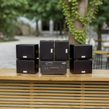 Dàn loa sân vườn: Amply A154PU Goldsound 150w + 6 loa Goldsound ngoài trời V101-NT - 15w, loa được thiết kế riêng cho quán, bật lớn không tạp âm,  không bao gồm công lắp đặt, bảo hành 12 tháng