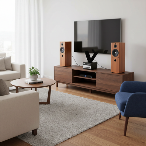 Dàn loa cây karaoke gia đình: V610 Black (01 âm ly 370w + cặp loa V610)