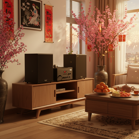 Hàng trưng bày: DÀN KARAOKE GOLD120 (AMPLY 900W + 2 V120+ 1 micro có dây)