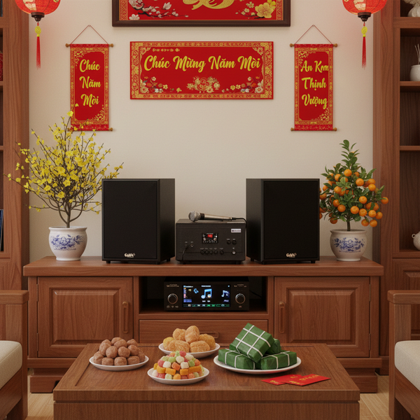 Hàng trưng bày: DÀN KARAOKE GOLD120 (AMPLY 900W + 2 V120+ 1 micro có dây)