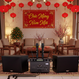 Dàn KARAOKE GOLD-130 (2 loa 130w + 1 amply 900w + 2 Micro không dây)