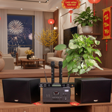 Dàn KARAOKE GOLD-130 (2 loa 130w + 1 amply 900w + 2 Micro không dây)