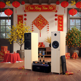 Dàn loa cây karaoke gia đình K386 (01 đẩy 1200w + 01 Vang + 01 bộ Micro không dây + loa 386) - Hàng trưng bày đồng giá cuối năm