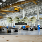 Loa thông báo nhà xưởng: 1 Amply A550F + 04 Ne65w, Amply 5 vùng, loa được thiết kế riêng, bật lớn không tạp âm, miễn phí công lắp đặt, bảo hành dài hạn 12 tháng