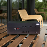 Dàn loa sân vườn: Amply A384-6K Goldsound 6 vùng âm lượng 1200w + 6 loa Goldsound ngoài trời V130NT 130w, Amply 4 - 6 vùng âm lượng, loa được thiết kế riêng cho quán, bật lớn không tạp âm, miễn phí công lắp đặt, bảo hành 12 tháng