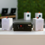 Dàn loa treo tường thông báo phát nhạc nền: 1 Amply A2.0 + 2 loa treo tường thông báo phát nhạc nền tự động V12, Amply, loa được thiết kế riêng cho quán, bật lớn không tạp âm, bảo hành dài hạn 5 năm.