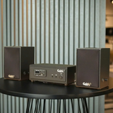 Dàn loa không dây treo tường, Loa thông báo, loa phát nhạc tự động: 01 amply A57 Goldsound + 2 loa không dây Goldsound V30 UHF - 30w