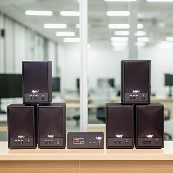 Dàn loa không dây treo tường: 01 amply A57-SG Goldsound + 6 loa không dây Goldsound V57-SG 57w