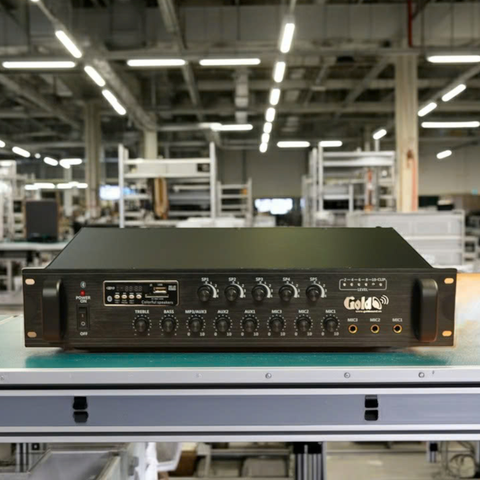 Amply A800F: âm ly chuyên cho nhà xưởng (công suất 800w, 5 vùng, bluetooth, USB, SD Card, AUX)