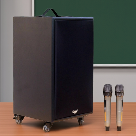 Loa trường học D230PU - MI, pin 4-6h, công suất 230w, bass 20 cm, treble 10 cm, bluetooth 5.0, cổng cắm Micro, cổng rca, khe usb, thiết kế loa thùng gỗ. Bảo hành 12 tháng