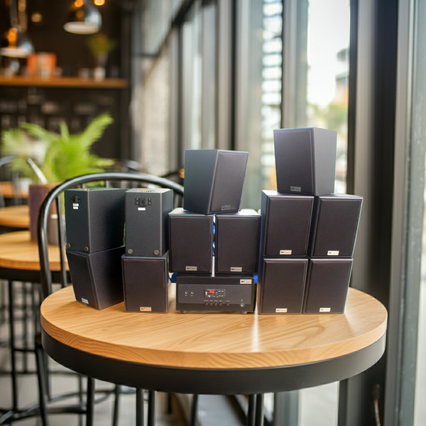 Loa treo tường, phát nhạc nền thông báo: Amply A905 + 12 V40C