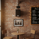 Loa hộp treo tường Goldsound V12 Gold4cafe (1 loa) - công suất 12w, củ loa toàn dải cả âm Bass &Tress 3 inch, loa được thiết kế đập chậm để phù hợp với style quán dịch vụ, kích thước (Rộng*Cao*Sâu): 13*18*12.5 cm; chất liệu thùng gỗ 100%