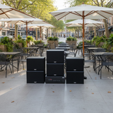 Dàn loa treo tường: Amply A918PU - 2K Goldsound 2 vùng âm lượng 1200w + 6 loa Goldsound V130 - 130w, loa được thiết kế riêng cho quán, bật lớn không tạp âm, miễn phí công lắp đặt, bảo hành dài hạn 5 năm.