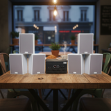 Dàn loa treo tường thông báo phát nhạc nền tự động: Amply A917 + 6 V70C