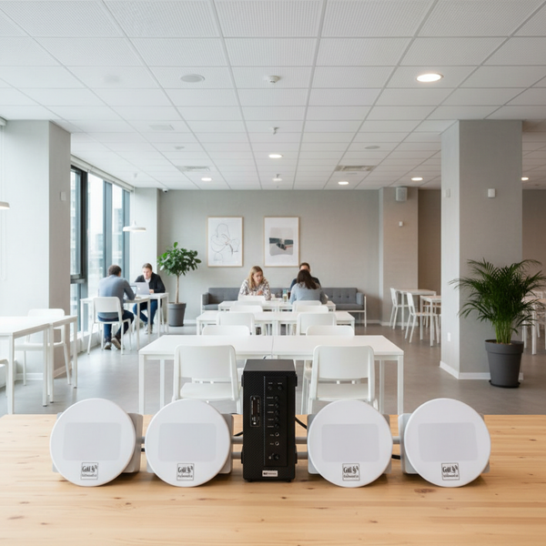 Dàn loa âm trần: 1 AMT384 + 4 VAT28, loa được thiết kế riêng cho quán, bật lớn không tạp âm, miễn phí công lắp đặt, bảo hành dài hạn 5 năm.