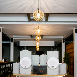 Loa âm trần thông báo, phát nhạc nền: Âm ly A907 Goldsound 2 vùng âm lượng 900w + 10 loa âm trần Goldsound VAT38 38w, loa được thiết kế riêng cho quán, bật lớn không tạp âm, miễn phí công lắp đặt, bảo hành dài hạn 5 năm