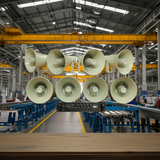 Loa thông báo nhà xưởng: 1 Amply A850F + 08 Ne65w, Amply 5 vùng, loa được thiết kế riêng, bật lớn không tạp âm, miễn phí công lắp đặt, bảo hành dài hạn 12 tháng