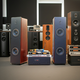 Dàn loa cây V300-A918 Vân gỗ (01 A918 + 02 loa V300 + 01 vang + Micro không dây) - Hàng trưng bày đồng giá cuối năm