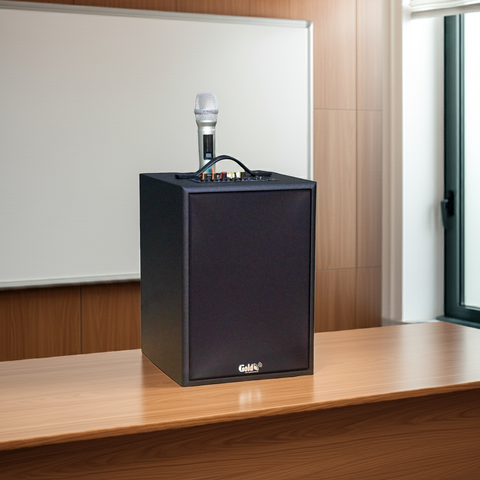 Loa trường học M120 Goldsound: 1 Micro không dây, công suất 120w, bass 20cm, treble 10cm, bluetooth 5.0