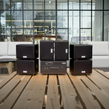 Dàn loa sân vườn: Amply A154PU Goldsound 150w + 6 loa Goldsound ngoài trời V101-NT - 15w, loa được thiết kế riêng cho quán, bật lớn không tạp âm,  không bao gồm công lắp đặt, bảo hành 12 tháng