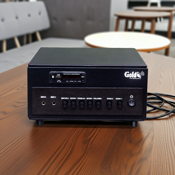 Amply A384PU - 2K - TH 380w, 2 vùng âm lượng, đủ kết nối Bluetooth, RCA, AV, USB