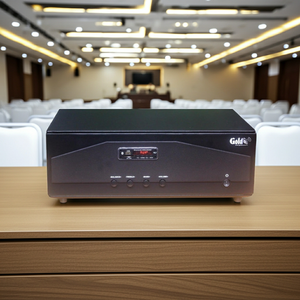 Cục đẩy công suất A938PU-2K Goldsound (1500w, 2 phân vùng đầu ra, đủ kết nối Bluetooth, RCA, AV, USB)