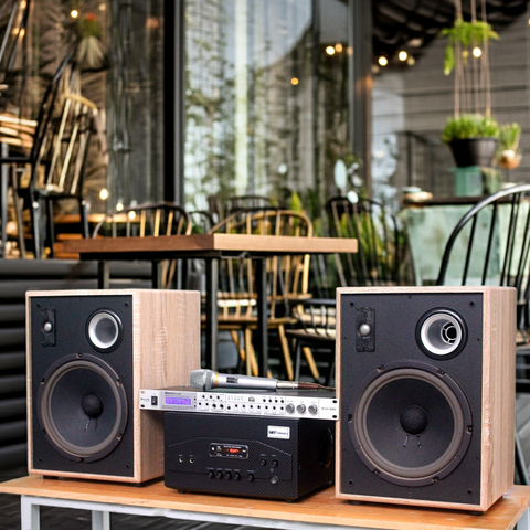 Hàng trưng bày: Dàn Karaoke gia đình 1 Amply A907 + 2 V231 + 1 vang + Micro dây