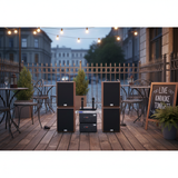 Dàn loa Acoustic: 2 Amply A907 + 4 V231 + 1 vang + 2 Micro