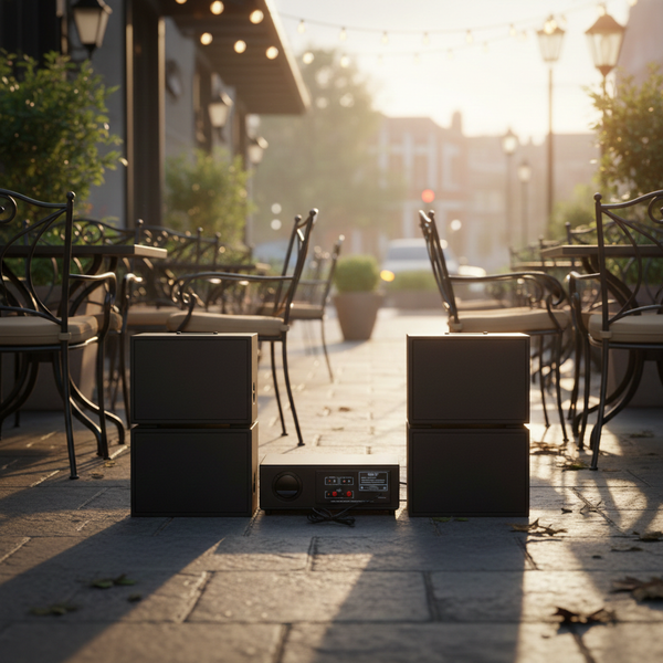 Dàn loa treo tường: Amply A918PU-2K Goldsound 2 vùng âm lượng 1200w + 4 loa Goldsound V130PU-MT, loa được thiết kế riêng cho quán, bật lớn không tạp âm, miễn phí công lắp đặt, bảo hành dài hạn 5 năm