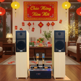 Dàn loa cây karaoke gia đình K386 (01 đẩy 1200w + 01 Vang + 01 bộ Micro không dây + loa 386) - Hàng trưng bày đồng giá cuối năm