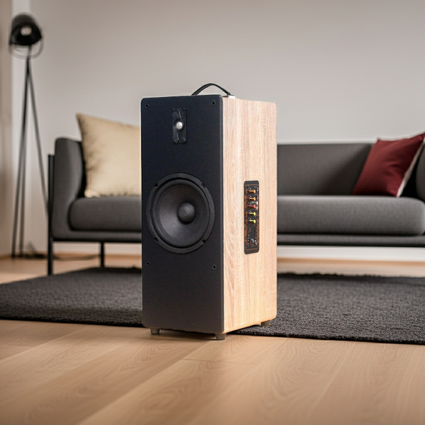 Loa KARAOKE D385, công suất 80w, bass 20 cm, treble, bluetooth 5.0, cổng cắm Micro, cổng rca, khe usb, thiết kế loa thùng gỗ cao 63 cm, rộng 25 cm, sâu 31 cm. Bảo hành 12 tháng