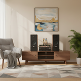 Dàn loa cây karaoke gia đình K385 vân gỗ (01 amply 1200w + 02 loa 380w + 01 vang cơ + bộ Micro không dây)