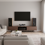 Dàn loa cây karaoke gia đình K385 vân gỗ sáng (01 amply 1200w + 02 loa 380w + 01 vang cơ + bộ Micro không dây)