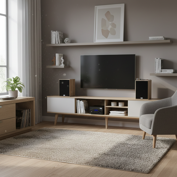 Dàn loa karaoke gia đình: 1 Amply A907 + 2 V231 + Micro dây