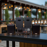 Dàn loa treo tường: Amply A156PU Goldsound 200w + 4 loa Goldsound V24c - 24w, loa được thiết kế riêng cho quán, bật lớn không tạp âm, bảo hành dài hạn 5 năm.